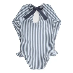 Girls Navy Stripe Rashguard One Piece
