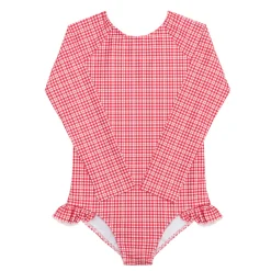 Girl’s Poppy Gingham Rashguard One Piece