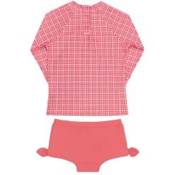 Girl’s Poppy Gingham Tie-Knot Rashguard Set