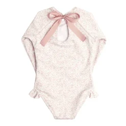 Girls Rashguard One-Piece in Antique Floral