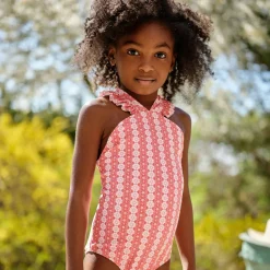 Girls Regatta Red Paisley V-Neck Crossover One Piece