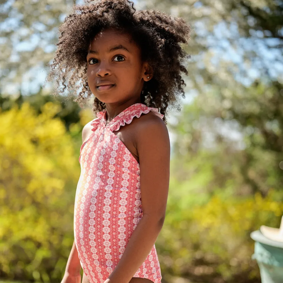Girls Regatta Red Paisley V-Neck Crossover One Piece