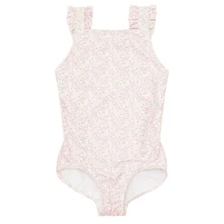 Girls Ruffle Collar One-Piece in Powder Blue Stripe