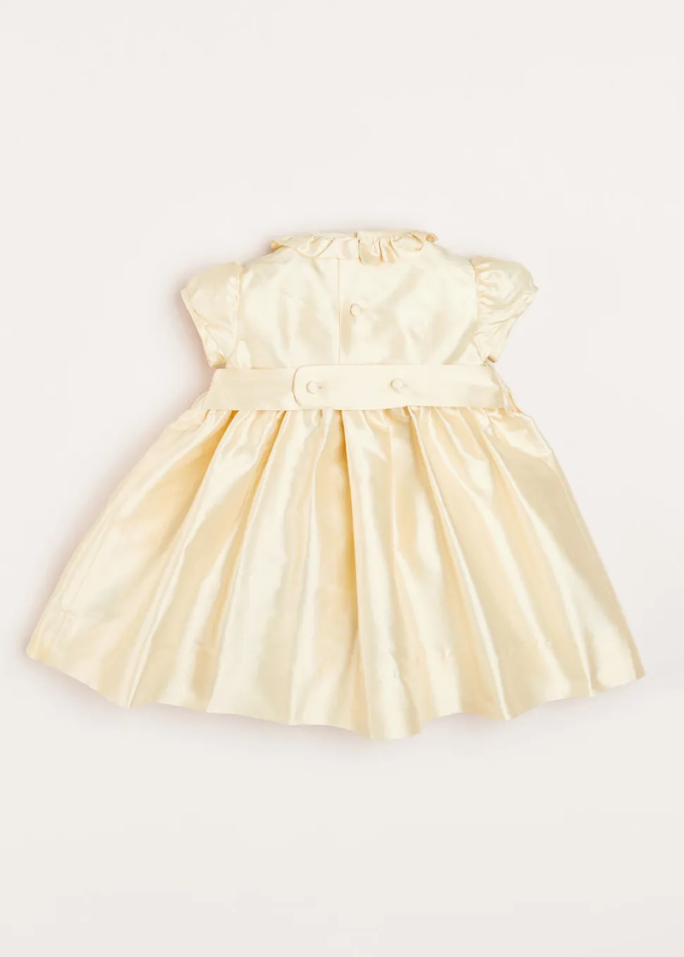 Girls Silk Hand Smocked Celebration Dress in Champagne