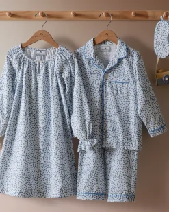Girl’s Twill Delphine Nightgown in Bluehearts