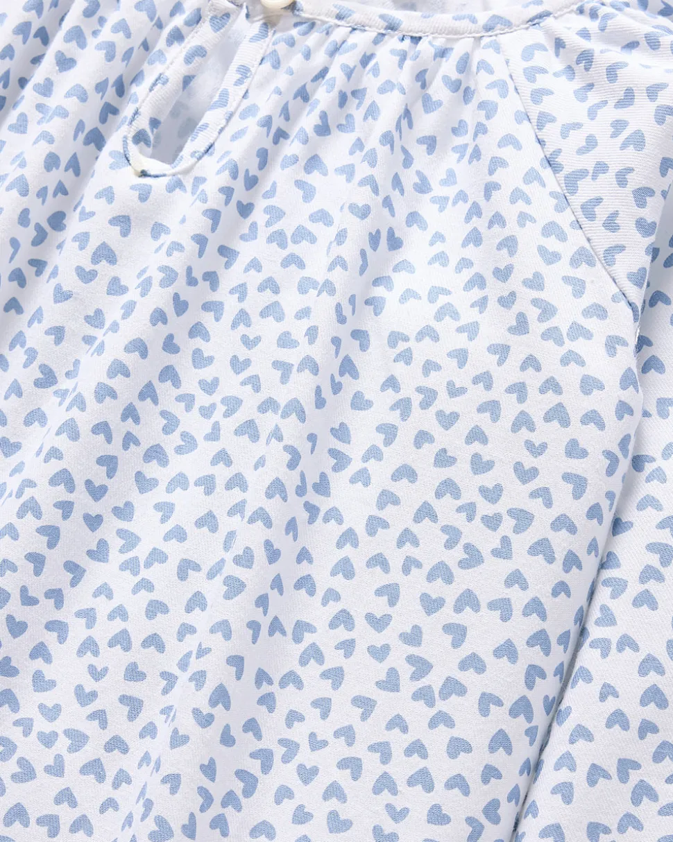 Girl’s Twill Delphine Nightgown in Bluehearts