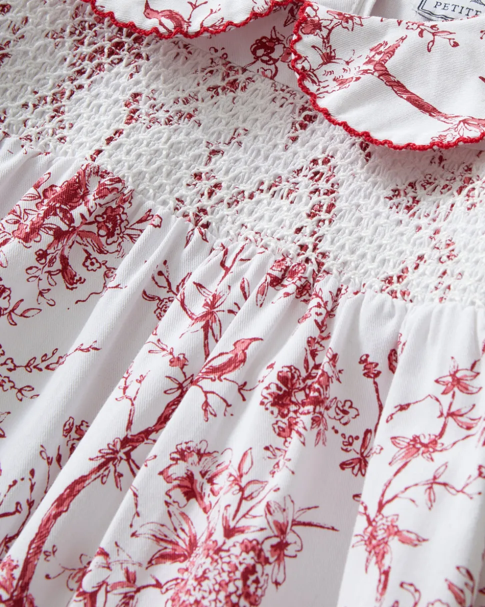 Girl’s Twill Eloise Nightgown in Red Timeless Toile
