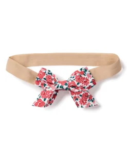 Girl’s Twill Hair Bows in Fleurs des Bois