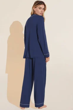 Gisele Long PJ Set in Navy/Ivory
