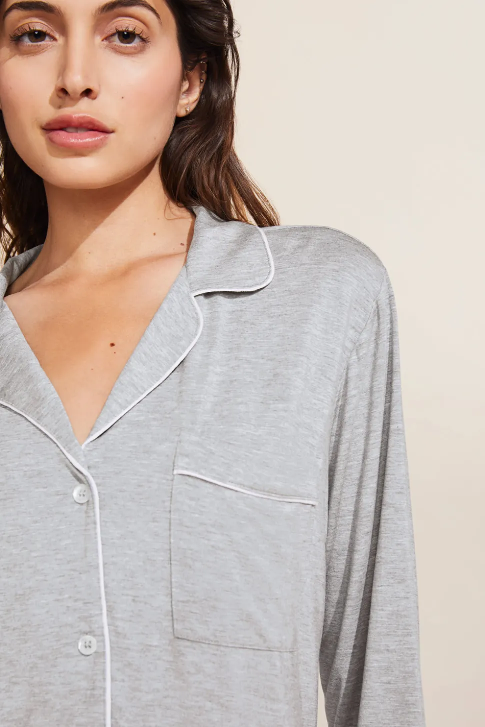 Gisele Sleepshirt in Heather Grey/Sorbet