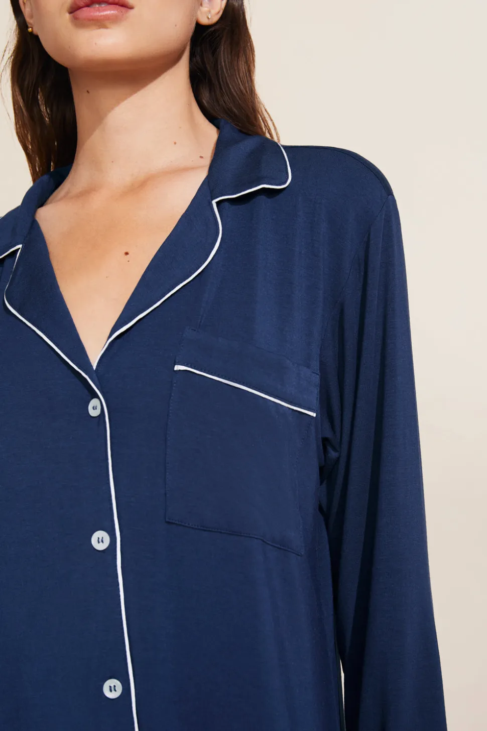 Gisele Sleepshirt in Navy/Ivory