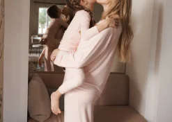 Gisele Tencel Modal Long PJ Set in Petal Pink/Ivory