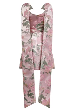 Gita Light Pink Brocade Mini Dress