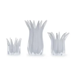 Glass Candle Holder & Vase, Set of 3