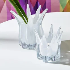 Glass Candle Holder & Vase, Set of 3