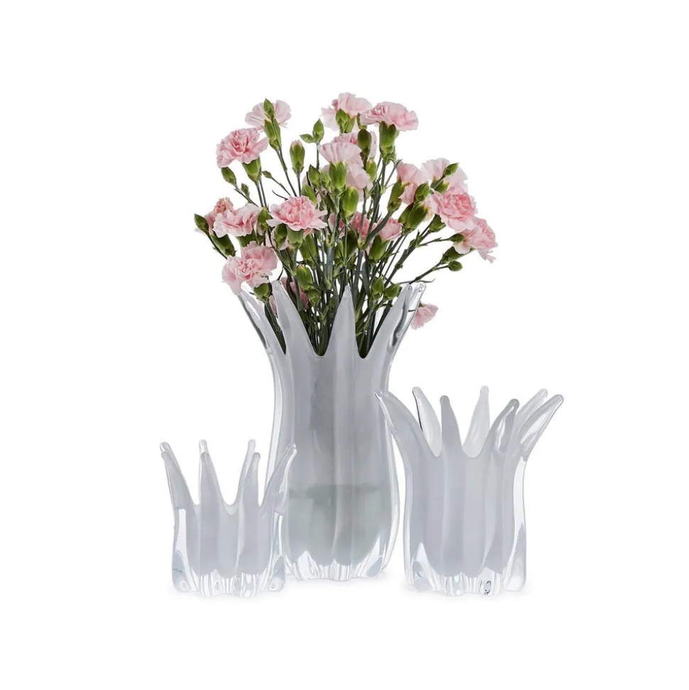 Glass Candle Holder & Vase, Set of 3
