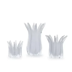 Glass Candle Holder & Vase, Set of 3