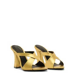 Glenda Leather Sandal in Gold