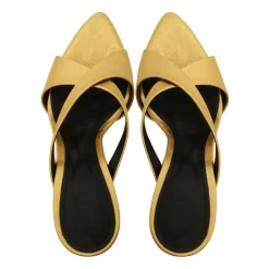 Glenda Leather Sandal in Gold