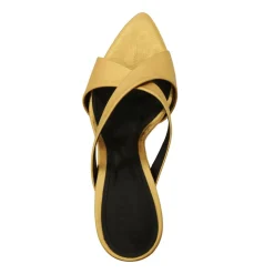 Glenda Leather Sandal in Gold
