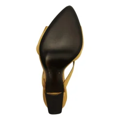 Glenda Leather Sandal in Gold