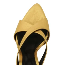 Glenda Leather Sandal in Gold