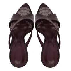 Glenda Leather Sandal in Dark Plum