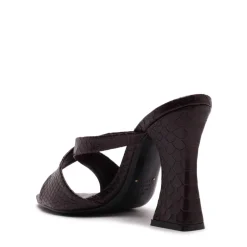 Glenda Leather Sandal in Dark Plum