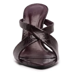Glenda Leather Sandal in Dark Plum