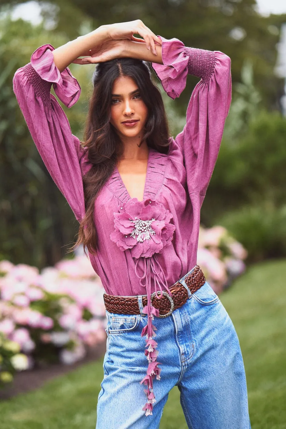 Gol Blouse in Plum