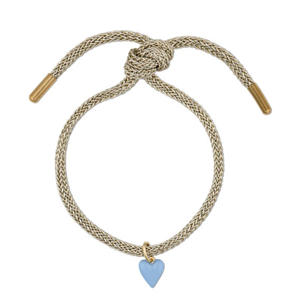 Gold Lurex Bracelet with Mini Heart