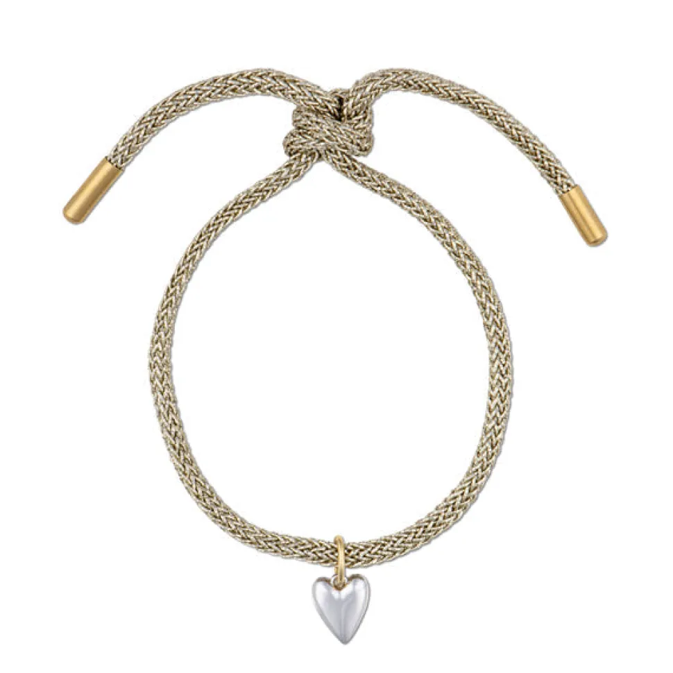 Gold Lurex Bracelet with Mini Heart
