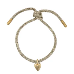 Gold Lurex Bracelet with Mini Heart