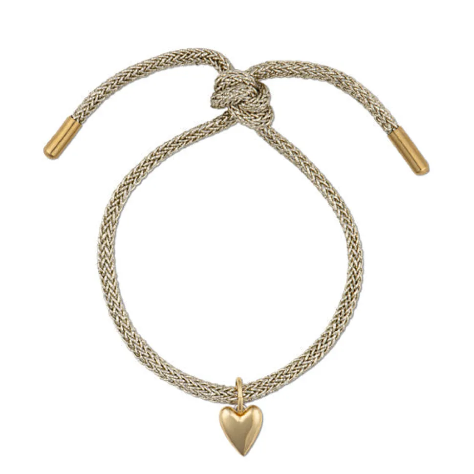 Gold Lurex Bracelet with Mini Heart