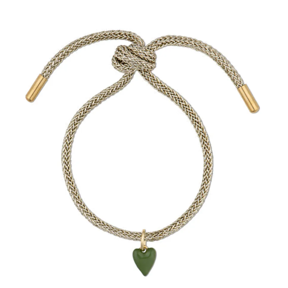 Gold Lurex Bracelet with Mini Heart
