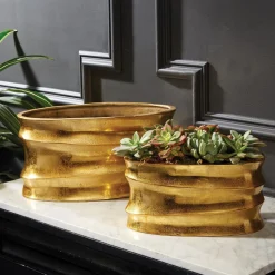 Gold Planter, Set of 2