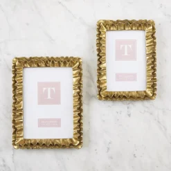 Gold Ruffles Photo Frames, Set of 2