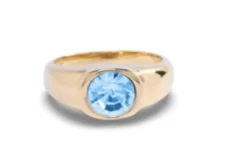 Gold Small Round Stone Ring
