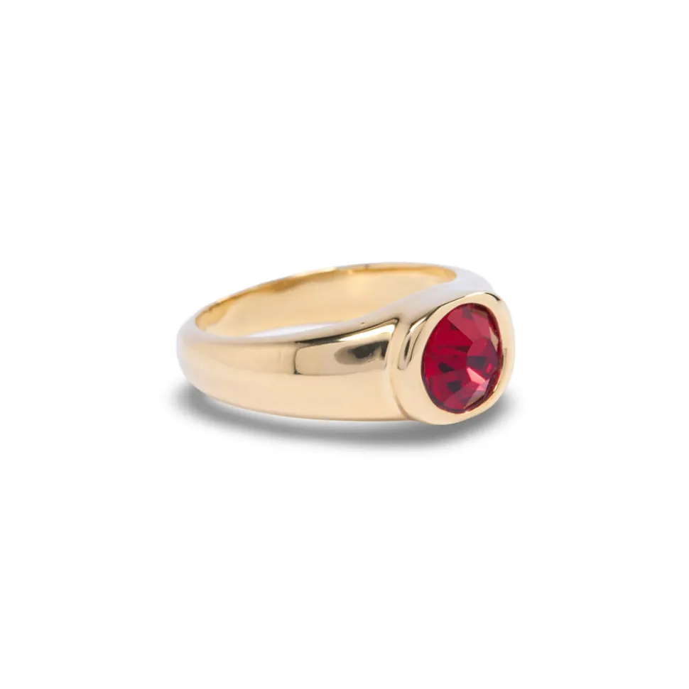 Gold Small Round Stone Ring