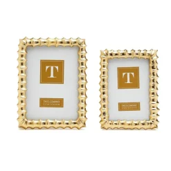 Gold Wave Photo Frame, Set of 2