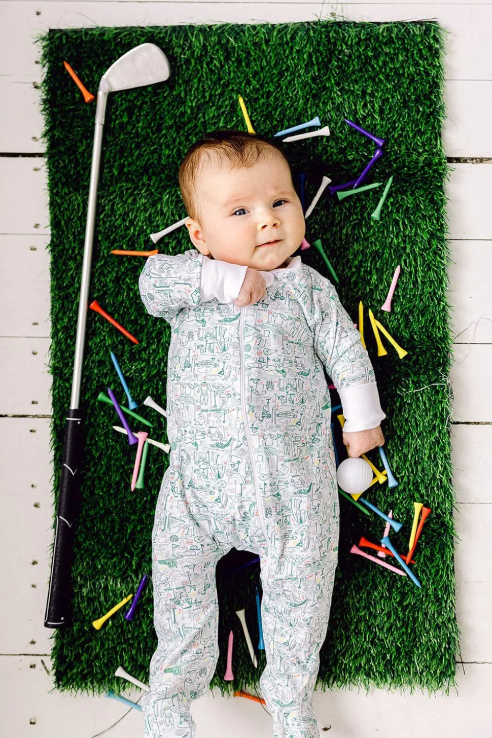 Golf Zip Baby Onesie