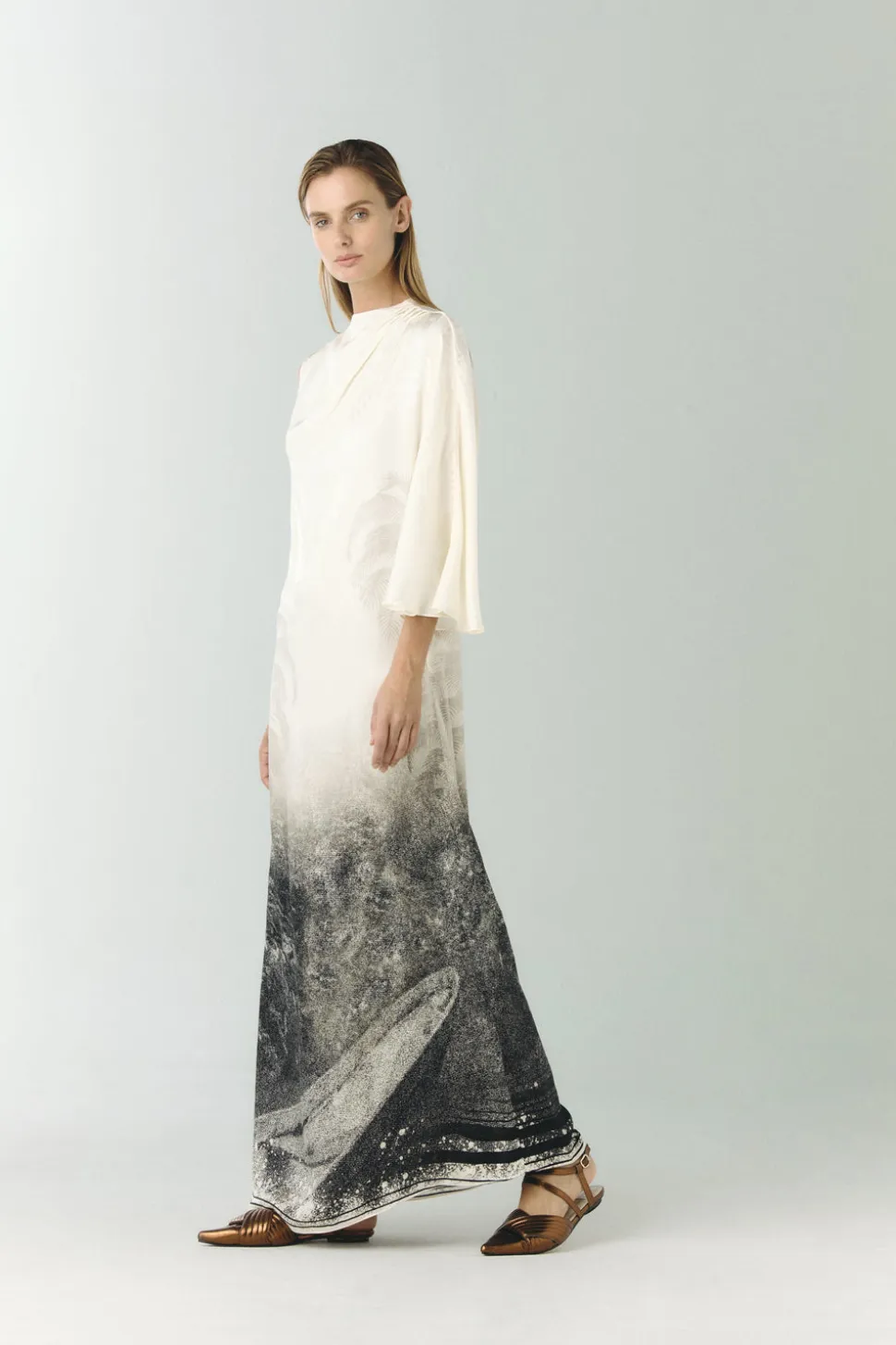 Gonzalez Silk Jacquard Maxi Dress in Paisajes Selva
