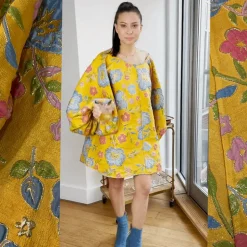 Good Luck Dress in Yellow Jacquard