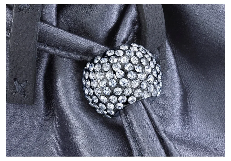 Grace Pouch Petite in Iron Satin
