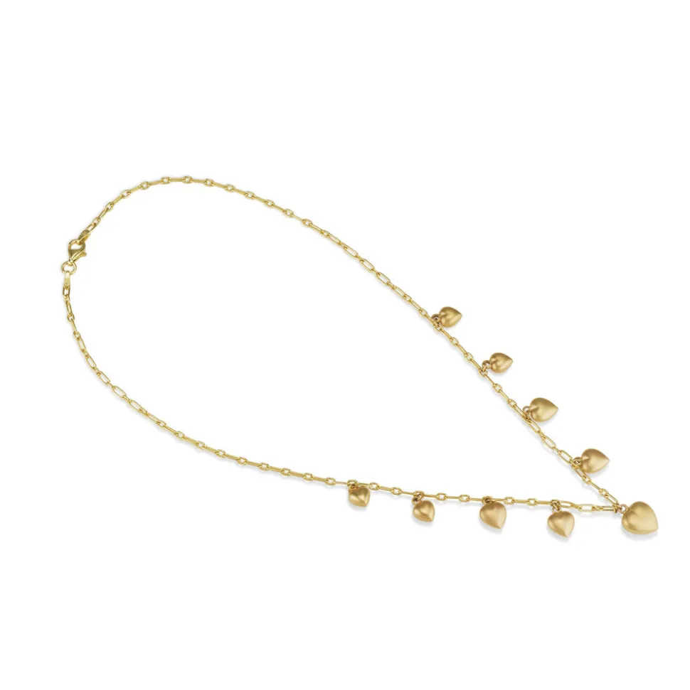 Graduated Puffy Heart Necklace