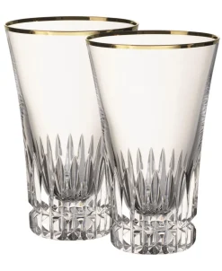 Grand Royal Gold Highball/Tumbler Pair in Clear & Gold