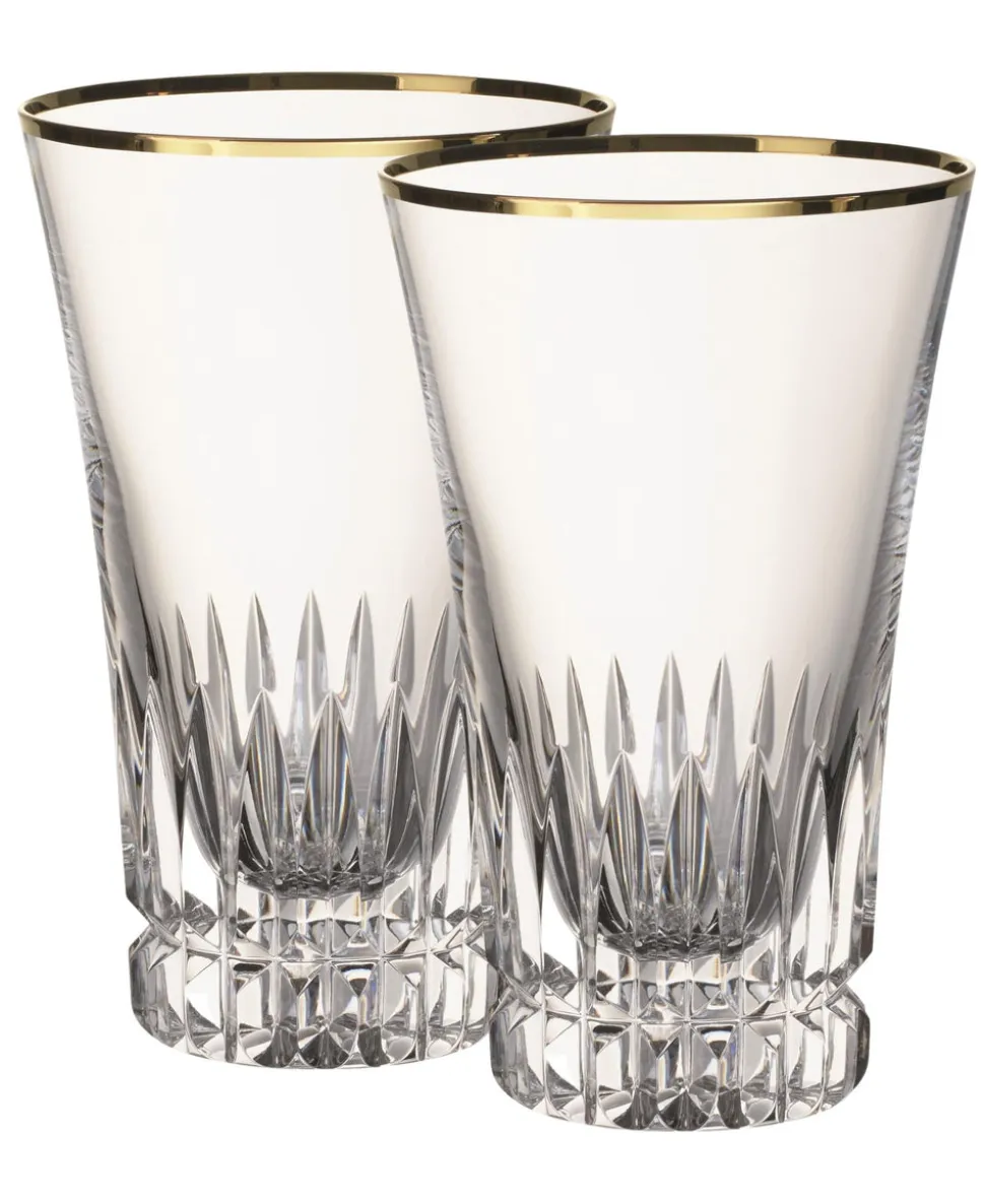 Grand Royal Gold Highball/Tumbler Pair in Clear & Gold