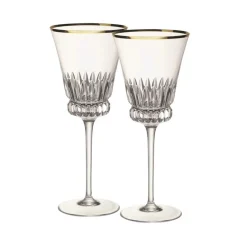 Grand Royal Gold Red Wine Pair in Clear & Gold