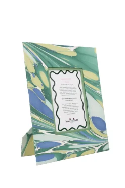 Green and Blue Hand-Marbled Large Wall Picture Frame