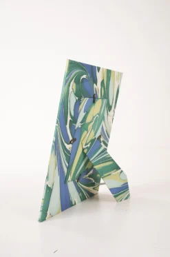Green and Blue Hand-Marbled Large Wall Picture Frame